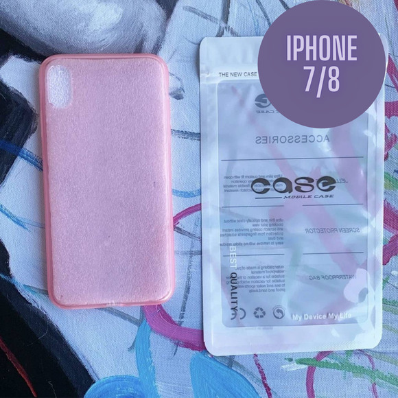 iPhone 7/8 Case Clear Pink Cover NEW - Picture 1 of 6